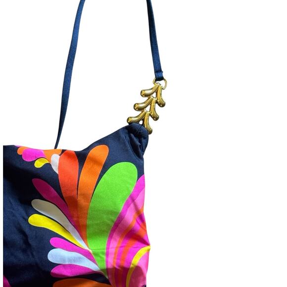 NWT! Trina Turk Poolside Swirl One Piece Gold Accents Swimsuit - Size 6 - Picture 8 of 10